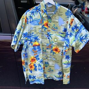 HAPPY BAY Men's Hawaiian Shirt Button Up Shirt XL